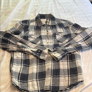 Men's Gray Plaid Shirt